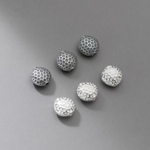Sterling Silber Spacer Perlen, 925er Sterling Silber, Geometrisches Muster, DIY, keine, 7.8x4.7mm, Bohrung:ca. 1.5mm, verkauft von PC