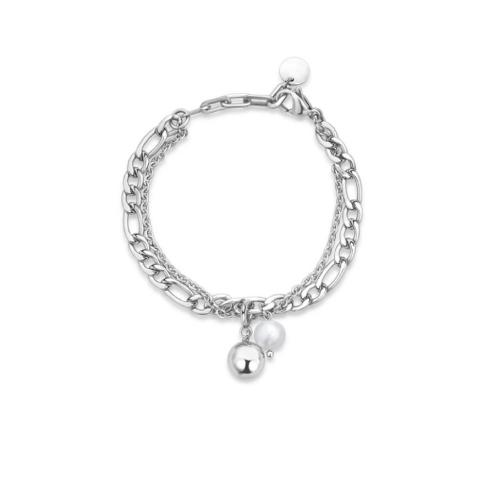 Titan Edelstahl Armband / Armreif, Titanstahl, mit Kunststoff Perlen, mit Verlängerungskettchen von 5cm, handgemacht, Modeschmuck & für Frau, originale Farbe, Länge:ca. 16 cm, verkauft von PC