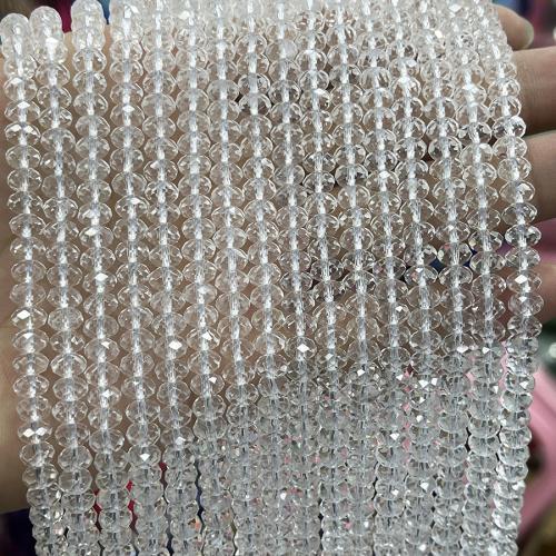 Natural Clear Quartz Beads, Abacus, fashion jewelry & DIY & faceted, clear Approx 38 cm 
