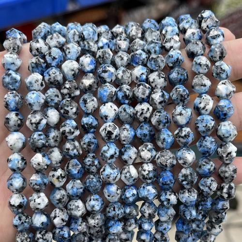 Perles de pierre gemme unique, azurite, polygone, bijoux de mode & DIY & facettes, couleurs mélangées, 8mm Environ 38 cm, Vendu par brin