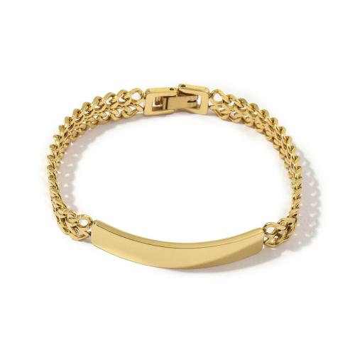 Titanium Steel Bracelet & Bangle, Vacuum Ion Plating, fashion jewelry & for woman, golden Approx 18 cm 