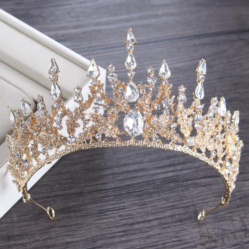 Bridal Tiaras, Zinc Alloy, with Crystal, for woman & with rhinestone diameter 160mm, height 82mm 
