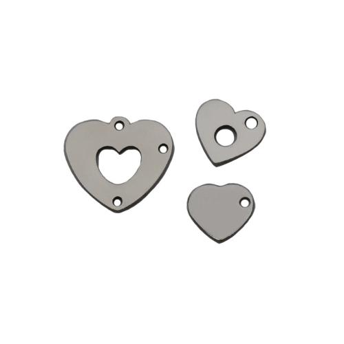 pendentifs de cœur en inox , Acier inoxydable 304, coeur, poli, DIY & styles différents pour le choix, couleur originale, Vendu par PC