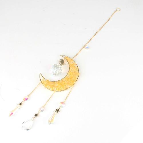 Hanging Ornaments, Gemstone, with Crystal & Brass, fashion jewelry 