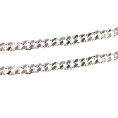 Sterling Silver Jewelry Chain, 925 Sterling Silver, sideways chain & DIY silver color 