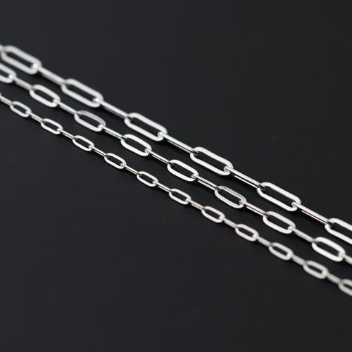 Стерлингового серебра ювелирные изделия цепь, 925 пробы, DIY & разный размер для выбора, серебряный, продается м[