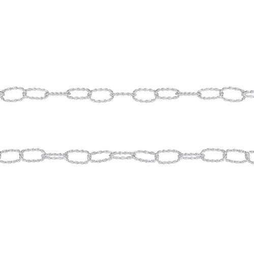 Cadena de la joyería de plata esterlina, Plata de ley 925, Cadena cruzada & Bricolaje, plateado, 6.5mm, Vendido por g