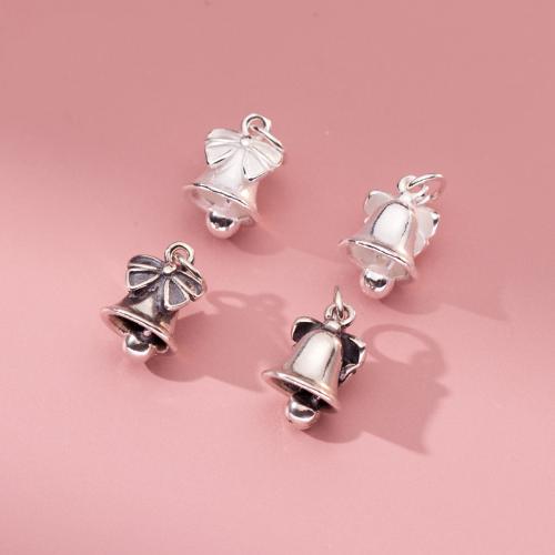Sterling Silver Jingle Bell for Christmas Decoration, 925 Sterling Silver, DIY 