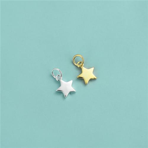 Sterling Silver Star Pendants, 925 Sterling Silver, plated, DIY Approx 3.3mm 