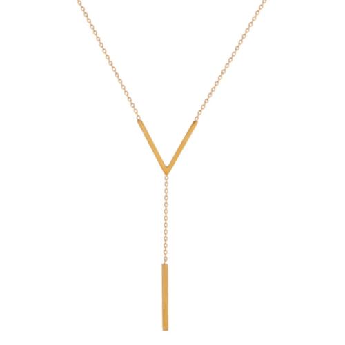 Collier de bijoux de titane, Acier titane, avec 5cm chaînes de rallonge, bijoux de mode & pour femme, doré Environ 50 cm, Vendu par PC