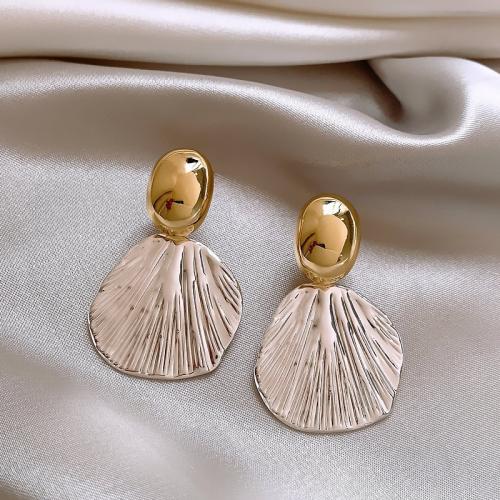 Brass Drop Earring, with Zinc Alloy, fashion jewelry & for woman & two tone 
