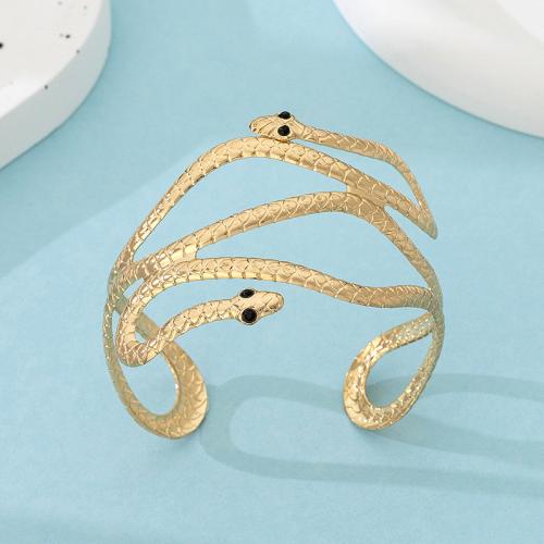 Bracelet manchette de zinc en alliage, alliage de zinc, Placage de couleur d'or, bijoux de mode & pour femme & creux, Vendu par PC
