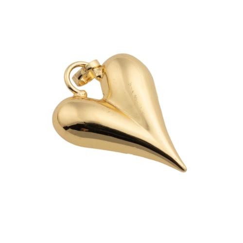 Brass Heart Pendants, 14K gold plated, DIY Approx 3mm 