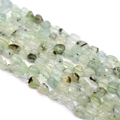 Prehnit-Perlen, Prehnit, Klumpen, Modeschmuck & DIY, grün, 6x9mm, Länge:ca. 38 cm, verkauft von Strang
