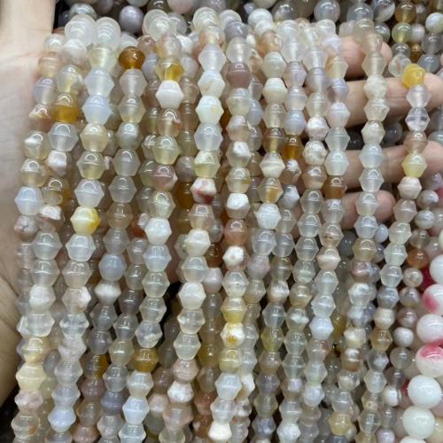 Perles agates, Agate aux fleurs de cerisier blanc, poli, bijoux de mode & DIY, couleurs mélangées, 8mm Environ 38 cm, Vendu par brin