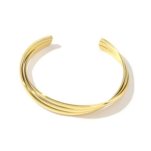 Titanium Steel Bracelet & Bangle, Vacuum Ion Plating, fashion jewelry & for woman, golden, Inner Approx 55mm 