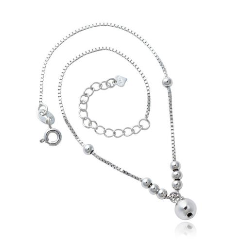 Tobillera de joyería de moda, Plata de ley 925, con 3cm extender cadena, para mujer, longitud:aproximado 21.4 cm, Vendido por UD