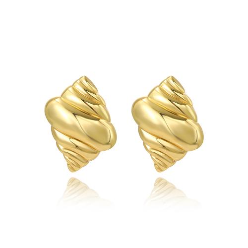 Brass Stud Earring, Conch, high quality plated, fashion jewelry & for woman 