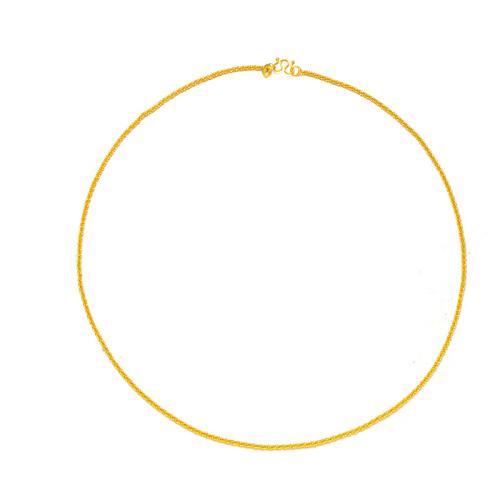 Collier de chaîne en laiton, bijoux de mode & pour femme, doré, 2mm Environ 45 cm, Vendu par brin