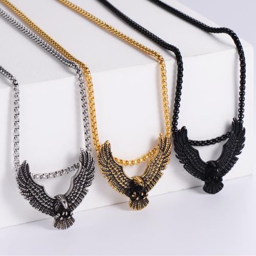 Edelstahl -Strickjacke-Ketten -Halskette, 304 Edelstahl, Adler, Modeschmuck & unisex & verschiedene Stile für Wahl, keine, 45x42mm, Länge:ca. 60 cm, verkauft von PC[