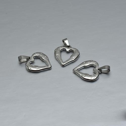 pendentifs de cœur en inox , Acier inoxydable 304, coeur, poli, DIY, couleur originale Vendu par PC