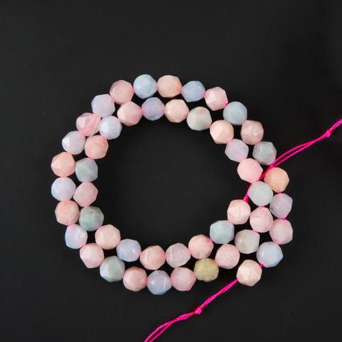 Perles de morganite, DIY & facettes, multicolore, 6mm Environ 38 cm, Environ Vendu par brin