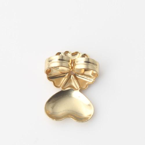 Латунный гвоздик для сережки, Латунь, Сердце, плакирован золотом, DIY продается PC
