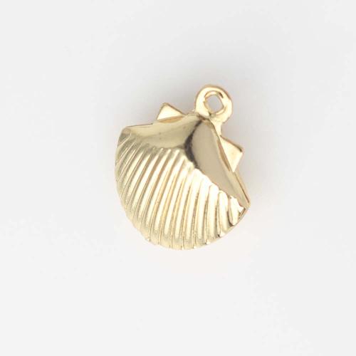 Brass Jewelry Pendants, Shell, gold color plated, DIY 