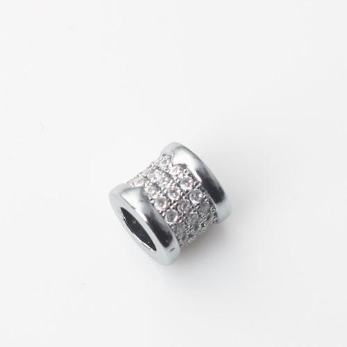 Weinlese Messing Perlen, Zylinder, plattiert, DIY & Micro pave Zirkonia, keine, 9.7x8.9x8.7mm, verkauft von PC