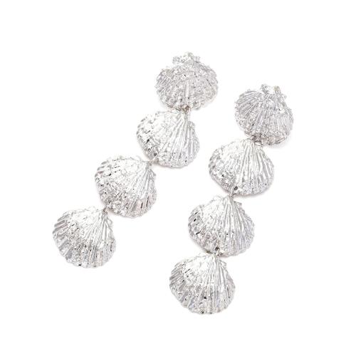 Zinc Alloy Drop Earring, Shell, Carved, fashion jewelry & for woman 