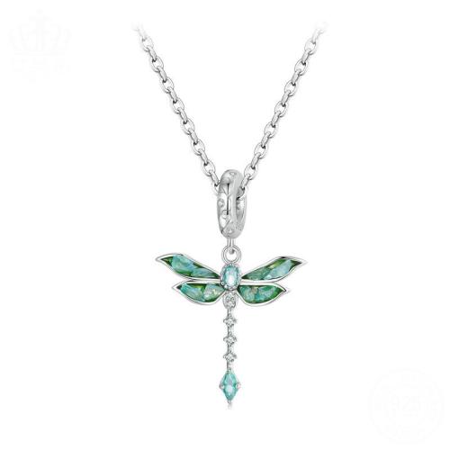 Enamel Sterling Silver Pendants, 925 Sterling Silver, with Glass, Hummingbird, plated & micro pave cubic zirconia & for woman, platinum color 