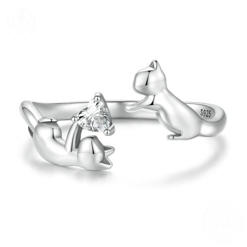 Cubic Zirconia anillo de dedo de plata esterlina, plata de ley 925, chapado, micro arcilla de zirconia cúbica & para mujer, color de platina, Vendido por UD