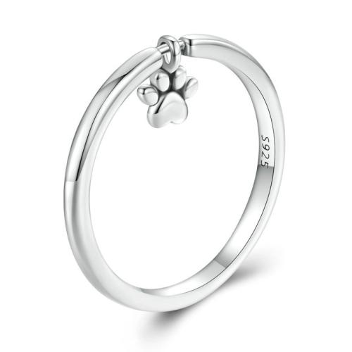 Стерлингового серебра кольцо, Серебро 925 пробы, Другое покрытие, разный размер для выбора & Женский, платиновый цвет, продается PC