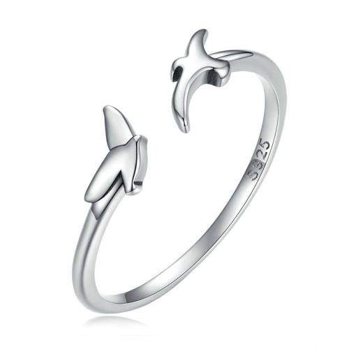 Sterling Silver Finger Ring, 925 Sterling Silver, plated, for woman, platinum color 