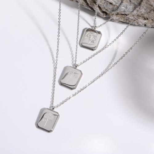 Titanium Steel Jewelry Necklace, with 5cm extender chain & for woman, original color cm 
