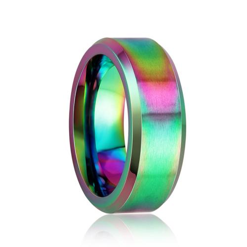 Stainless Steel Finger Ring, 304 Stainless Steel, Vacuum Ion Plating, fashion jewelry & for man, multi-colored 