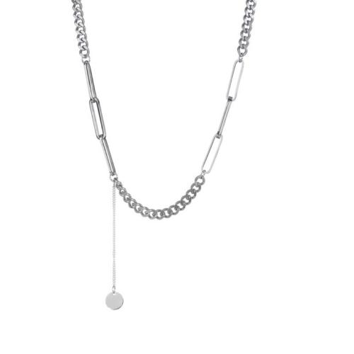 Zink Legierung Halskette, Zinklegierung, mit Verlängerungskettchen von 5cm, silberfarben plattiert, Modeschmuck & für Frau, Länge:ca. 42 cm, verkauft von PC[
