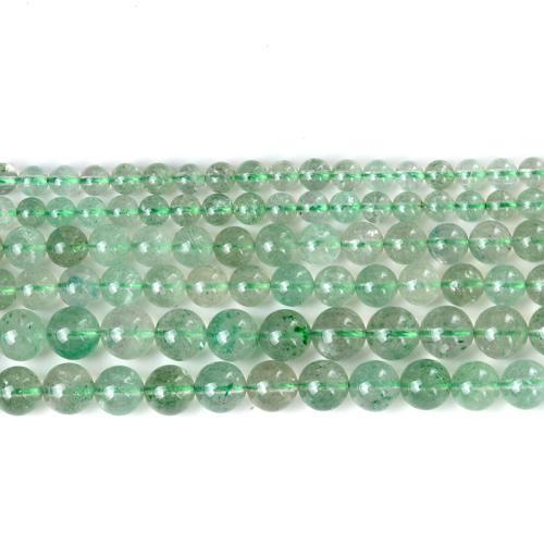 Strawberry Quartz Beads, Round, polished, fashion jewelry & DIY green Approx 40 cm 
