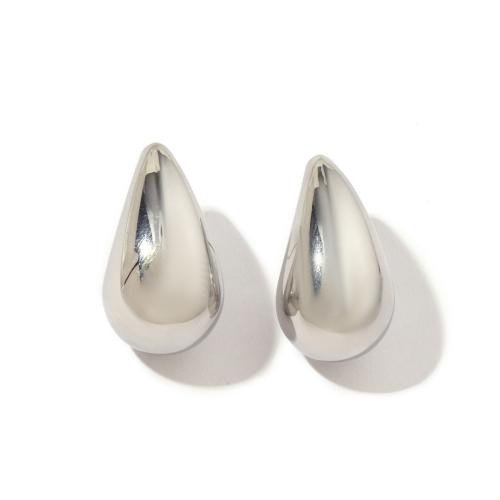 Titanium Steel Earrings, Teardrop, Vacuum Ion Plating, fashion jewelry & for woman 