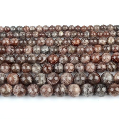 Sunstone Bead, Round, polished, fashion jewelry & DIY mixed colors Approx 38 cm 