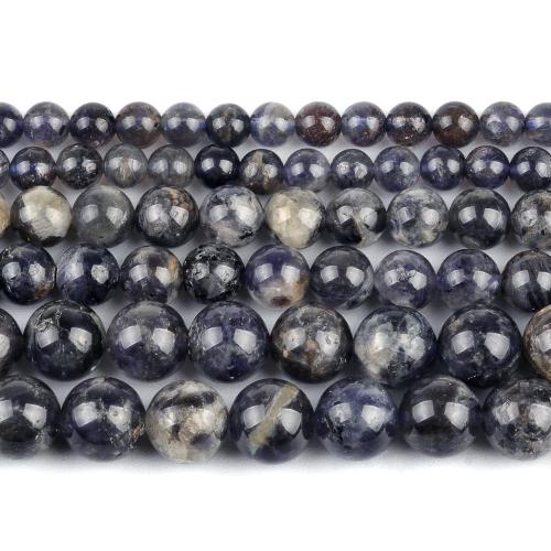 Gemischte Edelstein Perlen, Iolite, rund, poliert, Modeschmuck & DIY & verschiedene Größen vorhanden, gemischte Farben, Länge:ca. 38 cm, verkauft von Strang