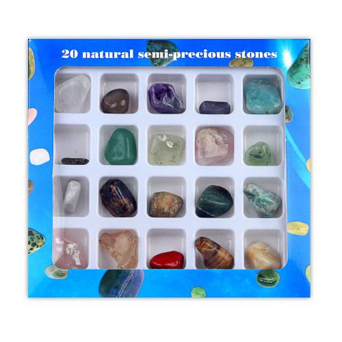 Décoration de pierre perles, pierre gemme, avec boîte de papier & plastique, pepite, poli, bijoux de mode & DIY, plus de couleurs à choisir îte, Vendu par boîte