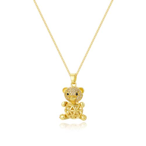 Cubic Zircon Micro Pave Brass Necklace, with 5cm extender chain, 18K gold plated, fashion jewelry & micro pave cubic zirconia & for woman Approx 45 cm 