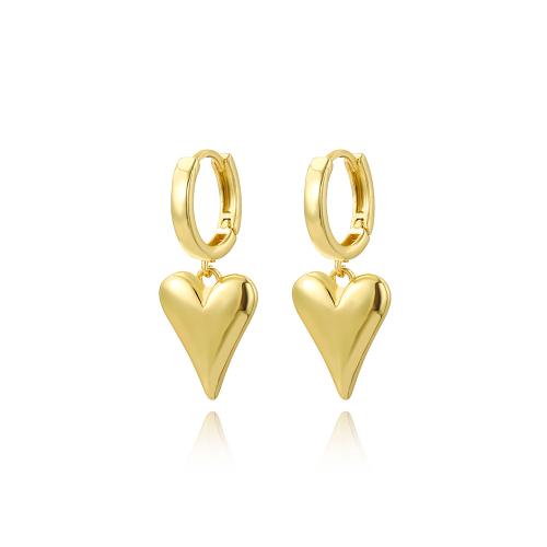 Brass Drop Earring, Heart, high quality plated, fashion jewelry & for woman 