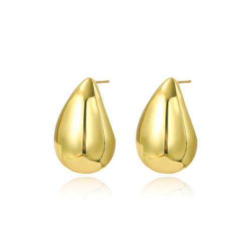 Brass Stud Earring, Teardrop, high quality plated, fashion jewelry & for woman 