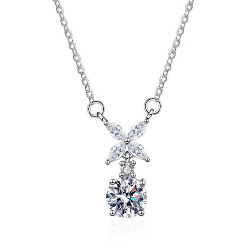 Brass Cubic Zirconia Necklace, fashion jewelry & micro pave cubic zirconia & for woman Approx 45 cm 