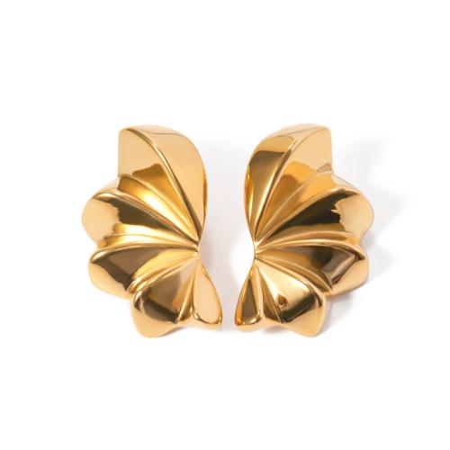 Edelstahl Stud Ohrring, 304 Edelstahl, 18K vergoldet, Modeschmuck & für Frau, goldfarben, 20x32mm, verkauft von Paar