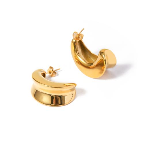 Edelstahl Stud Ohrring, 304 Edelstahl, 18K vergoldet, Modeschmuck & für Frau, goldfarben, 15x30mm, verkauft von Paar