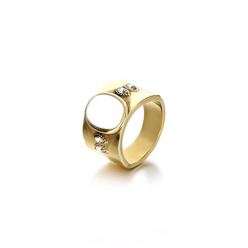 Нержавеющая сталь Rhinestone палец кольцо, Нержавеющая сталь 304, с опал, вакуумное ионное покрытие, ювелирные изделия моды & Мужская & разный размер для выбора & со стразами, Много цветов для выбора, продается PC