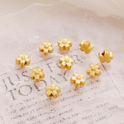 Weinlese Messing Perlen, Blume, goldfarben plattiert, DIY, 10x5mm, verkauft von PC